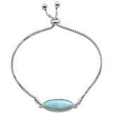 Sterling Silver New Natural Larimar Bracelet