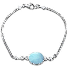 Load image into Gallery viewer, Sterling Silver New Natural Larimar Oval Bracelet
