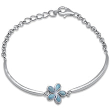 Load image into Gallery viewer, Sterling Silver Natural Larimar Flower Bracelet