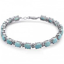 Load image into Gallery viewer, Sterling Silver Oval Larimar Bracelet