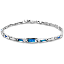 Load image into Gallery viewer, Sterling Silver Blue Opal BraceletAnd Thickness 6mm