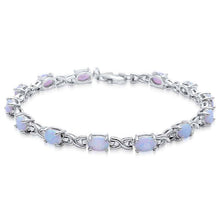 Load image into Gallery viewer, Sterling Silver Oval White Opal Infinity BraceletAnd Length 6.5inchAnd Width 4mm