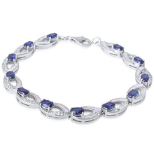 Load image into Gallery viewer, Sterling Silver\r\nTanzanite and White Opal Bracelet AndLength 7InchesAndWidth 8mm