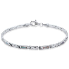 Load image into Gallery viewer, Sterling Silver Modern White Opal Bar .925  Bracelet 8 And Width 3mm