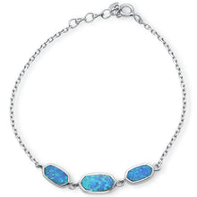 Load image into Gallery viewer, Sterling Silver New Blue Opal Design Bracelet - silverdepot