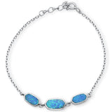 Sterling Silver New Blue Opal Design Bracelet
