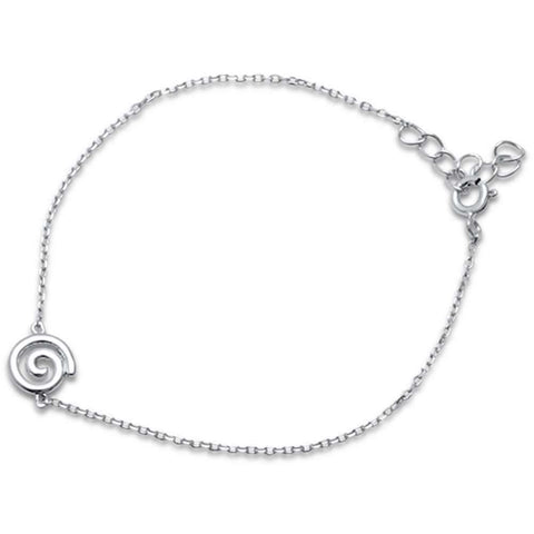 Sterling Silver Plain Swirl .925  Bracelet 6 +1  ExtensionAnd Width 8mm