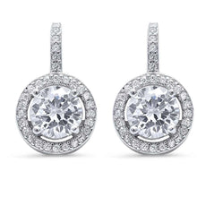 Load image into Gallery viewer, Sterling Silver Halo Style Fine Cubic Zirconia EarringAnd Thickness 19mm