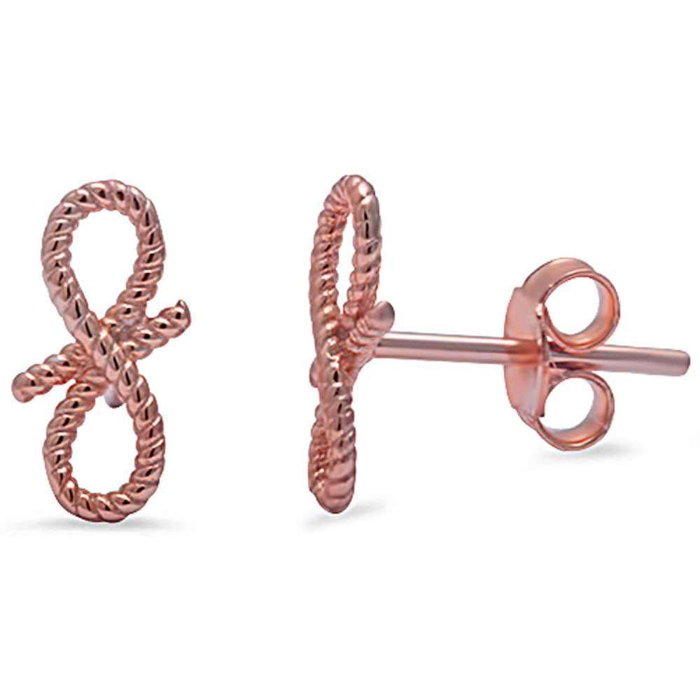 Sterling Silver Rose Gold Plated Infinity EarringAnd Thickness 4mm