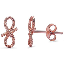 Load image into Gallery viewer, Sterling Silver Rose Gold Plated Infinity EarringAnd Thickness 4mm
