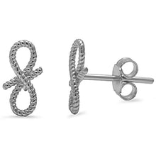 Load image into Gallery viewer, Sterling Silver Silver Infinity EarringAnd Thickness 4mm