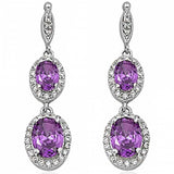 Sterling Silver Amethyst and Cubic Zirconia Earrings