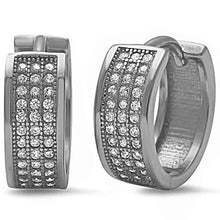 Load image into Gallery viewer, Sterling Silver Micro Pave Cz EarringAnd Thickness 14mm
