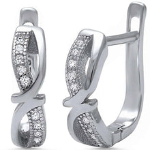 Load image into Gallery viewer, Sterling Silver Micro Pave Cz Infinity Style Hoop EarringsAnd Thickness 14mm
