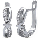 Sterling Silver Micro Pave Cz Infinity Style Hoop EarringsAnd Thickness 14mm