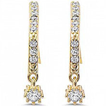 Load image into Gallery viewer, Sterling Silver Yellow Gold Plated Cz EarringAnd Thickness 16mm