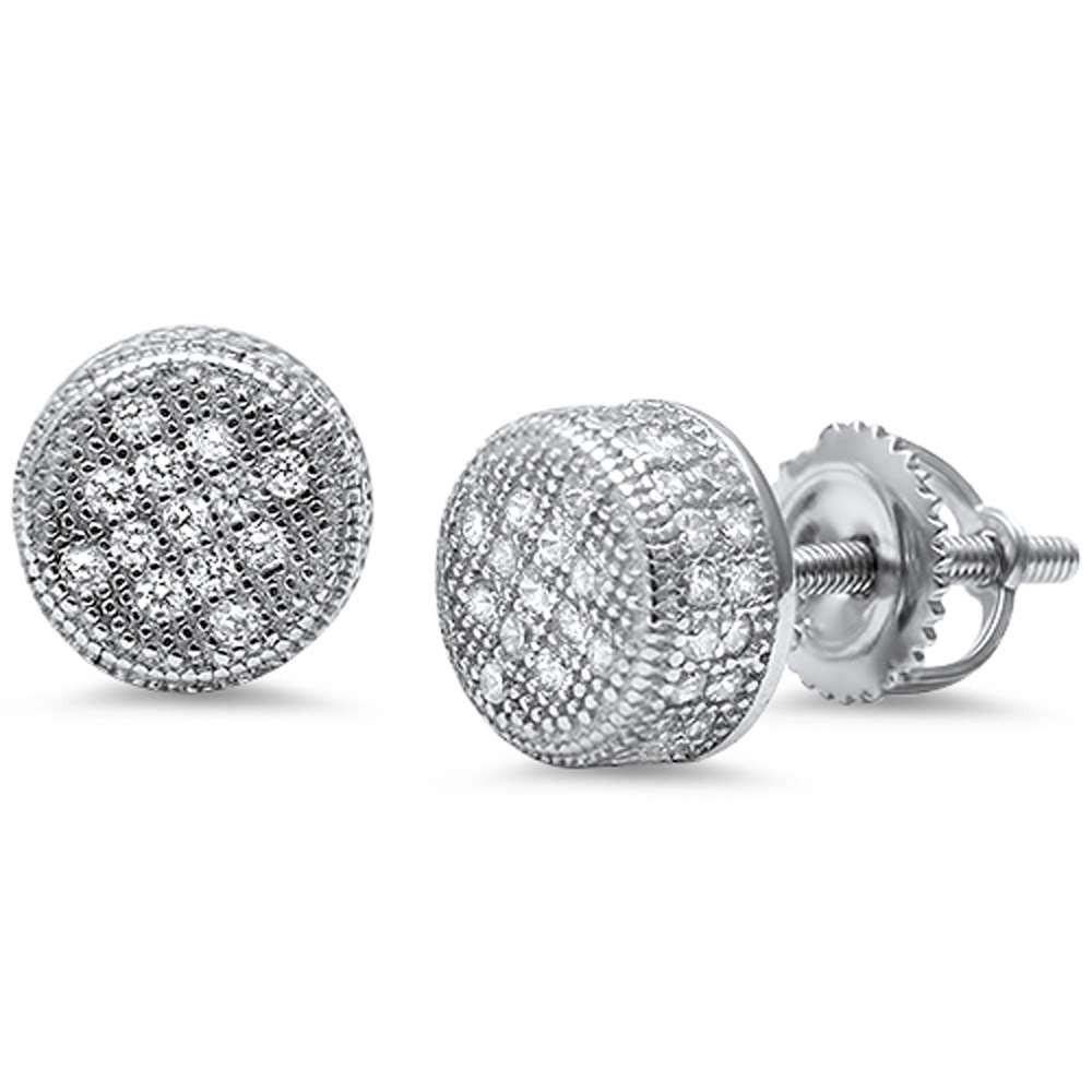 Sterling Silver Round Raised Stud EarringsAnd Thickness 7mm