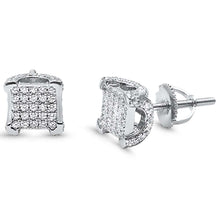 Load image into Gallery viewer, Sterling Silver Square Micro Pave Stud EarringsAnd Thickness 8mm