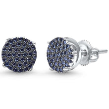 Load image into Gallery viewer, Sterling Silver Black Round Micro Pave Earrings