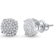 Load image into Gallery viewer, Sterling Silver Round Micro Pave Earrings