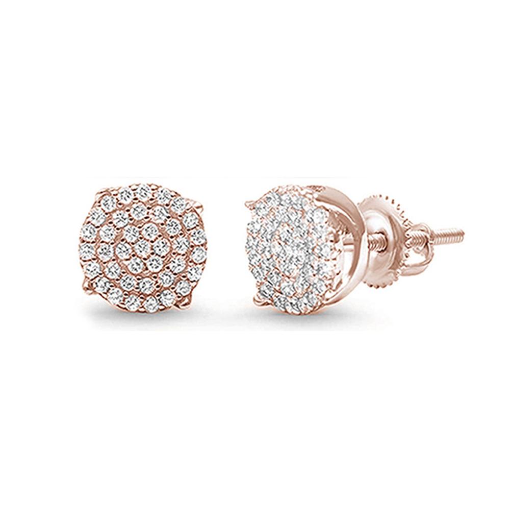 Sterling Silver RoseGold Plated Micro Pave Earrings