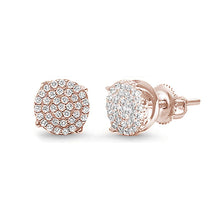 Load image into Gallery viewer, Sterling Silver RoseGold Plated Micro Pave Earrings