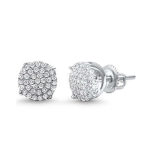 Load image into Gallery viewer, Sterling Silver Round Micro Pave Earrings
