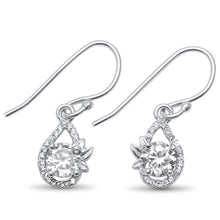 Load image into Gallery viewer, Sterling Silver Cute Round Cubic Zirconia Drop Dangle .925 EarringAnd Width 7mm