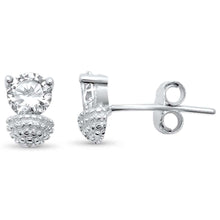 Load image into Gallery viewer, Sterling Silver Modern Round Cubic Zirconia Stud .925 EarringsAnd Width 5mm
