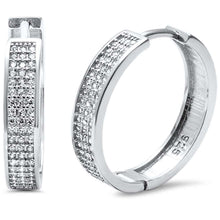 Load image into Gallery viewer, Sterling Silver Micro Pave CZ Hoop .925 EarringsAnd Width 4.56mm