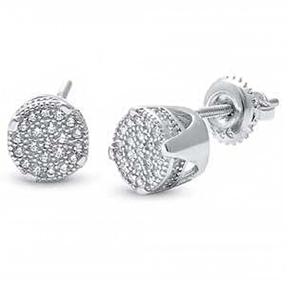 Sterling Silver Cubic Zirconia Micro Pave Earrings