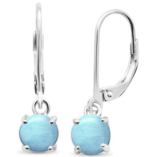 Load image into Gallery viewer, Sterling Silver Larimar Lever Back Earrings