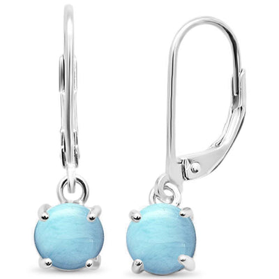 Sterling Silver Larimar Lever Back Earrings