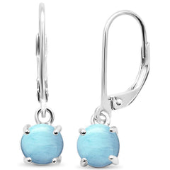 Sterling Silver Larimar Lever Back Earrings