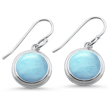 Load image into Gallery viewer, Sterling SilverRound Natural Larimar Earrings