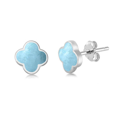 Sterling Silver Yellow Gold Plated Larimar Lever Back Earrings - silverdepot