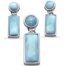 Load image into Gallery viewer, Sterling Silver Natural Larimar Earring And Pendant Set