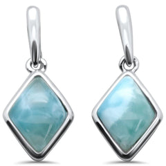 Sterling Silver Bermuda Natural Larimar Earrings