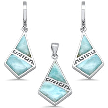 Load image into Gallery viewer, Sterling Silver Natural Larimar Pendant and Earring Set