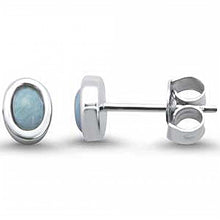 Load image into Gallery viewer, Sterling Silver Oval Larimar Studs Earrings