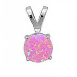 Sterling Silver Round Pink Opal Pendant