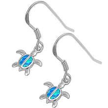 Load image into Gallery viewer, Sterling Silver Blue Opal Turtle EarringsAnd Thickness 10mm