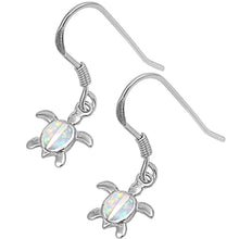 Load image into Gallery viewer, Sterling Silver White Opal Turtle Silver EarringsAndWidth 10mm