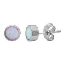 Load image into Gallery viewer, Sterling Silver White Opal Silver Stud EarringsAndWidth 7mm