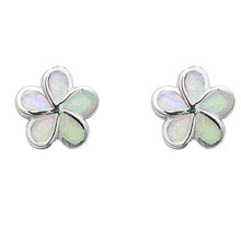 Load image into Gallery viewer, Sterling Silver White Opal Flower EarringsAnd Thickness 10mm