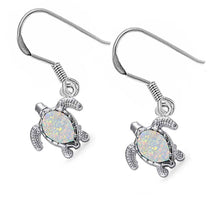 Load image into Gallery viewer, Sterling Silver White Opal Turtle Earrings