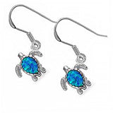 Sterling Silver Blue Opal Turtle Earrings