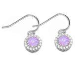 Sterling Silver Pink Opal & Cubic Zirconia  Earrings