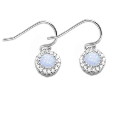 Sterling Silver White Opal and Cubic Zirconia Silver Earrings with CZ StonesAndWidth 21mm