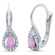 Load image into Gallery viewer, Sterling Silver Pink Opal &amp; Cubic Zirconia .925 EarringAnd Width 16mm